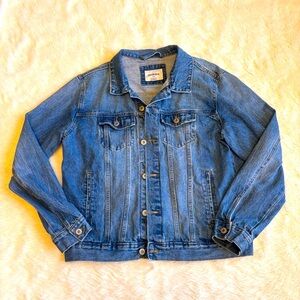 Goodfellow & Co. Midwash Denim Button Up Long Sleeve Trucker Jacket Mens Large